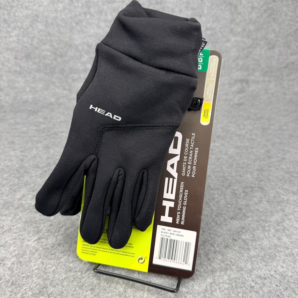Head Mens Black Sensatec Touchscreen Running Gloves XL 1601707